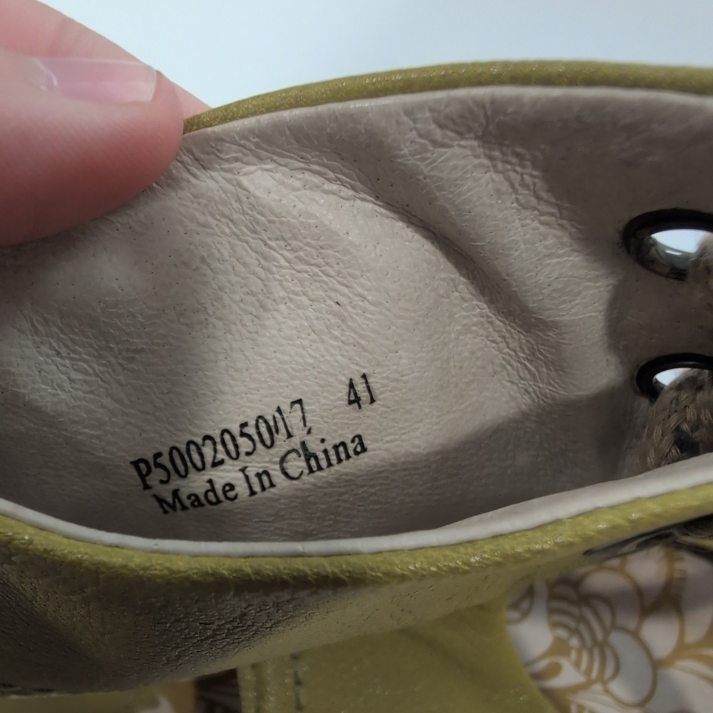 Fly London Yala Olive Green Leather Lace Up Wedge Sandals P500205017 Womens 41 - Picture 5 of 10
